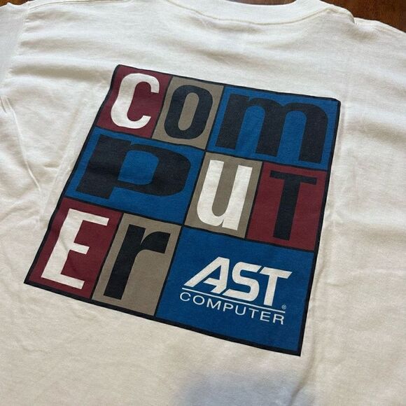 Vintage 90s Technology AST Computer Graphic Mens Shirt New without tags XL - Picture 7 of 7
